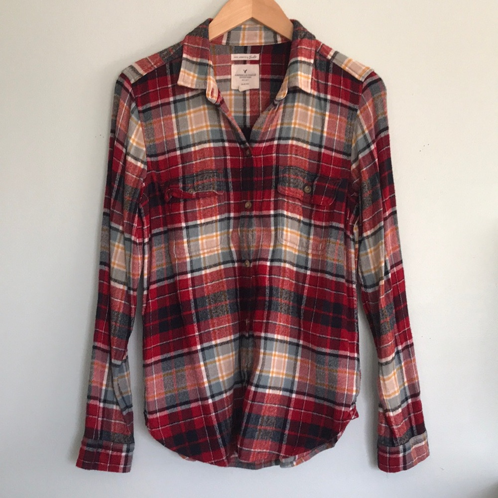 American Eagle Red Soft Flannel